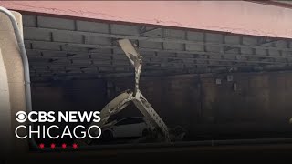 2 hurt after scrap metal from semi truck spills, causes crash on Kennedy Expressway