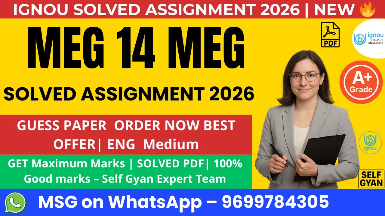 MEG 14 Solved Assignment 2026 IGNOU MA English 🔥 Download PDF + Handwritten Sample Guide