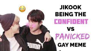 Jikook Being The Confident vs Panicked Gay Meme