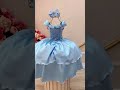 Fantasia Infantil Frozen e Cinderela C/ Renda Azul Claro