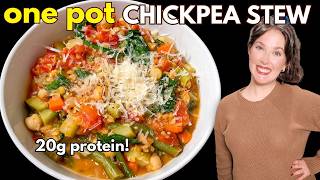 Love one pot meals? Make this high protein chickpea stew 🍲