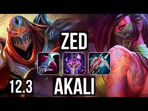ZED vs AKALI (MID) | 2.5M mastery, 8 solo kills, 900+ games, 9/2/5 | BR Grandmaster | 12.3