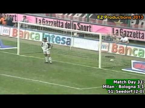 Serie A 2002-2003, day 33 Milan - Bologna 3-1 (Seedorf goal)