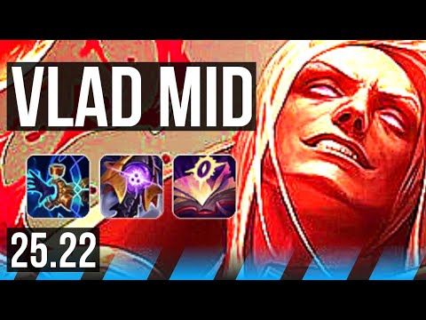 VLADIMIR vs YASUO (MID) | 7 solo kills, Legendary, 1200+ games, 15/3/4 | EUW Master | 25.22