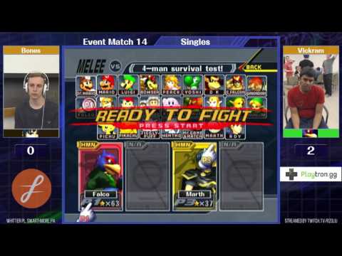 Event Match 14: Bones (Falco/Marth) vs Vickram (Falco) - Losers Finals