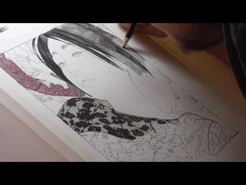 「池永康晟の美人画ぬりえ 百満月の輪郭 」より「疼ぐ夜・光里」