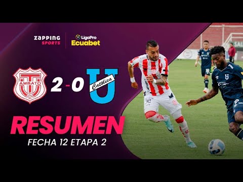 Técnico Universitario 2 - 0 Universidad Católica Resumen Fecha 12 / 2da Etapa / LigaPro Ecuabet