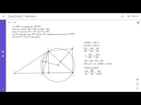 Olympiad Geometry Problem #72: Tangent, Isoceles Triangles, Collinear