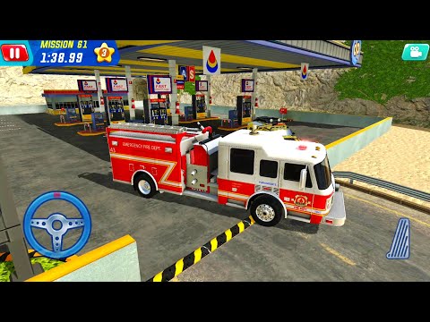 Flying Firefighter Truck Simulator 2023 - 2 Fire Engines Driving - Android Gameplay