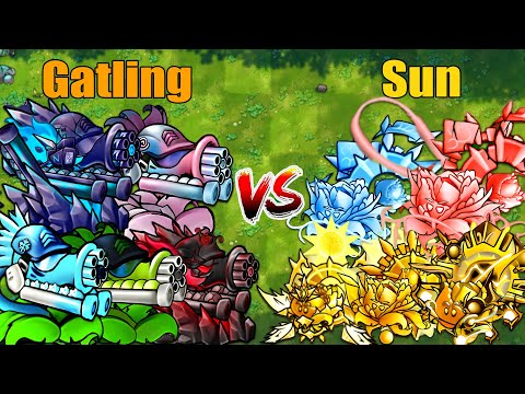 PVZ Fusion 3.3 Challenge!! Team Gatling VS Team Sun VS 300 Zombie Random - Who Will Win?