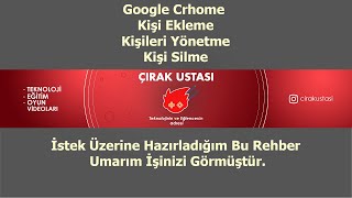 İstek Üzerine Google Crhome da 2. Hesap Ekleme ve Hesap Silme