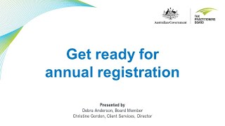 Get ready for annual registration