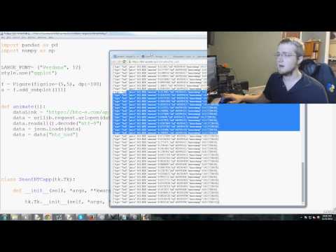 Plotting live bitcoin price data Tkinter GUI development series p 9