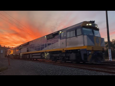 Up 5PM9 SCT freight with CF4431 CSR021 CSR023 CSR009 at sunset at Gheringhap loop 4/5/2025