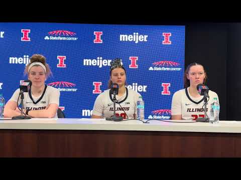 Maryland nach dem Spiel: Illini WBB Shauna Green, Berry Wallace, Gretchen Dolan und Cearah Parchment