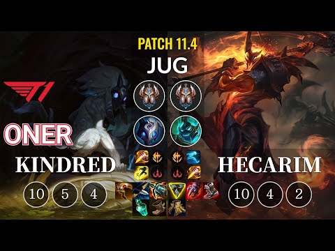 T1 Oner Kindred vs Hecarim Jungle - KR Patch 11.4