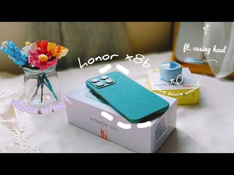 honor x8b (glamorous green) unboxing 💚 + baseus bowie wm02 (blue) unboxing 💙 | casing haul + setup💐!
