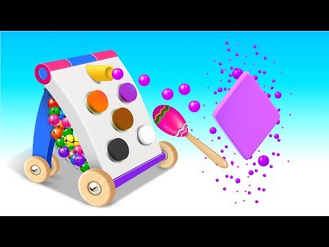 Learn Colors with Wooden Hammer Educational Toys - Colors & Shapes Videos Collection for Children