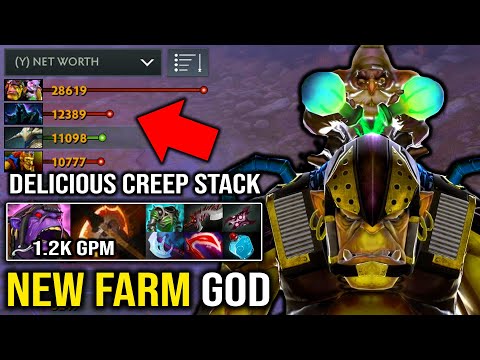 NEW ALCHEMIST FARM GUIDE 10MIN BATTLEFURY | AMAZING CREEP STACK 1.2K GPM 25MIN = MAX SLOTTED DOTA 2
