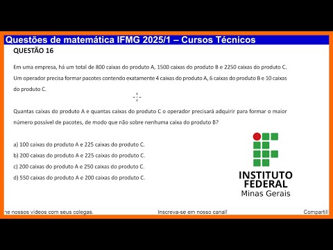 01 - Question 16 of IFMG 2025/1 - Technical Courses