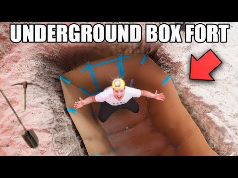 UNDERGROUND BOX FORT BUNKER!!📦 Video