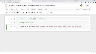 Import csv file in python Jupyter Notebook using pandas. Load csv file python Jupyter notebook