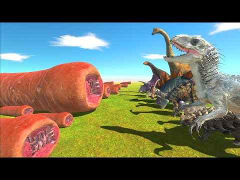Who Can Defeat The Giant Blade Worm | Herbivores Dinosaurs or Indominus Rex - Animal Revolt ...
