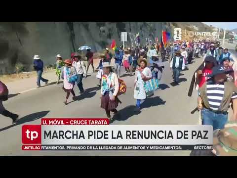 Federación de Campesinos de Cochabamba marcha este lunes exigiendo la renuncia de Paz
