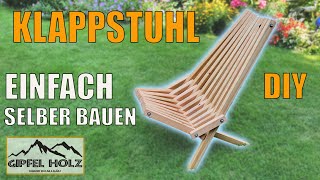 Kentucky Stick Chair - Garten Holz Klappstuhl einfach gebaut - Bauanleitung als PDF - Klappsessel