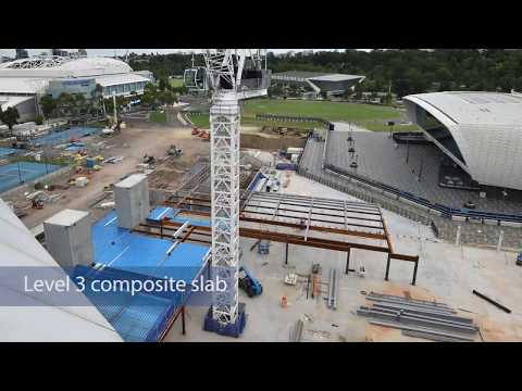 Progress continues on Stage 3 of the Melbourne Park Redevelopment