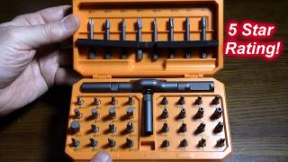 Effort-Saving! Faireach  Magnetic Ratchet Screwdriver Set with 40 S2 chrome molybdenum steel bits