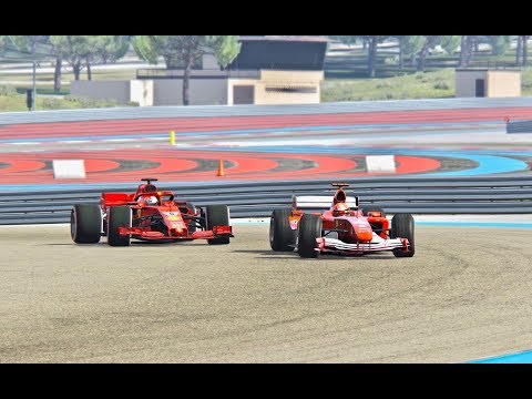 Ferrari F1 2018 vs Ferrari F1 2004 - Paul Ricard