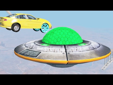 Open Bridge Crashes over Giant Flying Saucer - Beamng drive | Foolish Driver