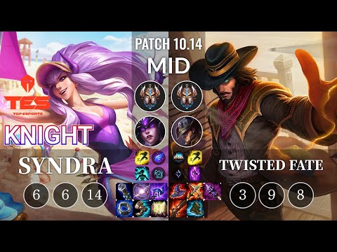 TES knight Syndra vs Twisted Fate Mid - KR Patch 10.14