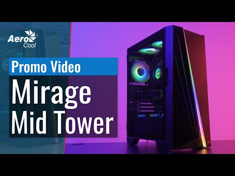 AEROCOOL PGS MIRAGE-G-BK-V1 ARGB dėklas video