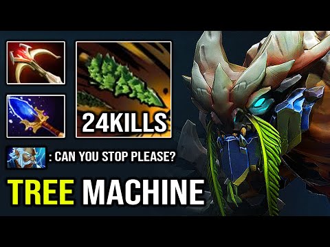 MOST OP MACHINE GUN Daedalus Tree Volley 1 Shot Support with 24Kills Solo Mid Tiny 8k MMR DotA 2