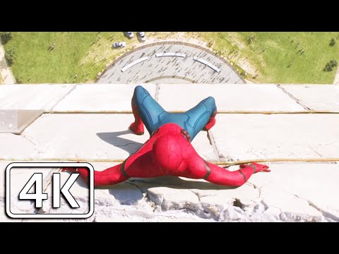 Spider-Man: Homecoming - Spider-Man saves classmates in Washington Monument [4K]