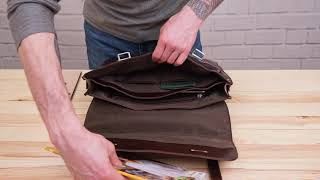 Портфель з гладкої шкіри 14866 Vintage коричневий