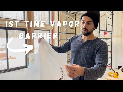 VAPOR Barrier and Tuck Taping | Building a CABIN in the WOODS