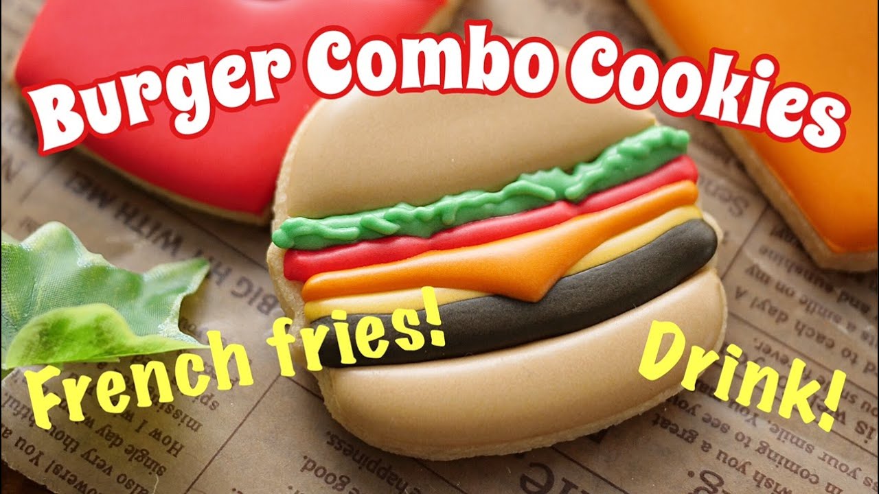 ハンバーガーセットクッキーの作り方｜Burger Combo Cookies｜ The Cookie Cutter Land