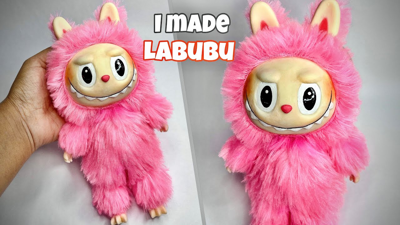 How to Make a Fluffy Labubu Monster from Clay and Teddy Bear Fur