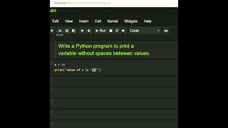 #Python program to print a variable without spaces between values.