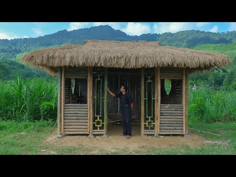 FULL VIDEO: 45 days build bamboo house, kitchen, eaves, outdoor shower \ building new life