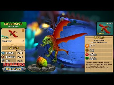 New Sunchaser (Exclusive Small Shadow) Max Level 124 | Dragons: Rise of Berk