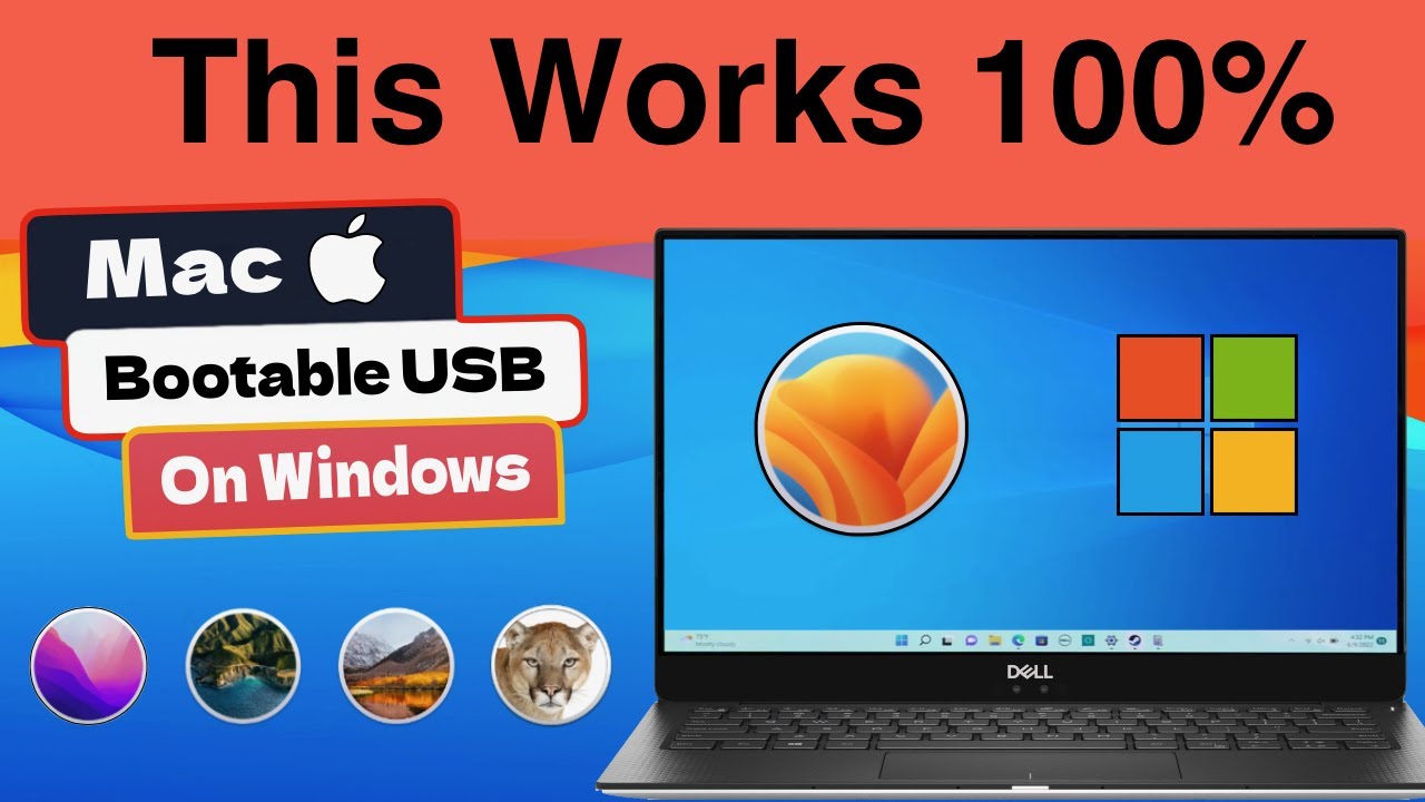 How to create Mac (macOS) Bootable usb drive on Windows |  Make Mac OSX bootable USB on Windows 11