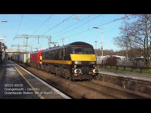 90029/90035 Grangemouth - Daventry passing Greenfaulds: 6th of March 2022