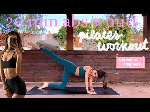 20MIN abs + butt pilates workout // slim waist and lifted booty // no equipment