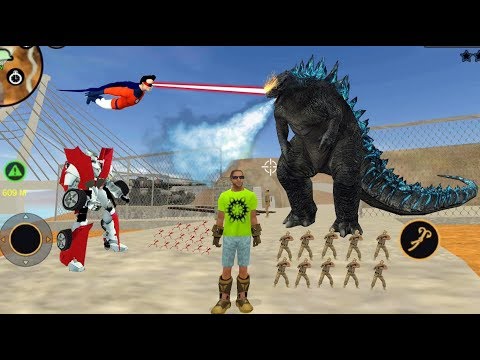 Vegas Crime Simulator (Superhero Attack Snow Godzilla) Godzilla Frozen Army Base - Android Gameplay
