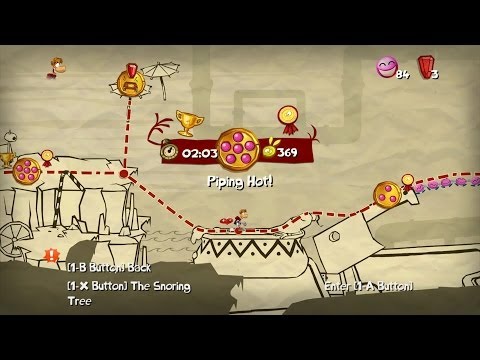 Walkthrough: Rayman Origins 100% - Gourmand Land - Piping Hot! - Time Trial