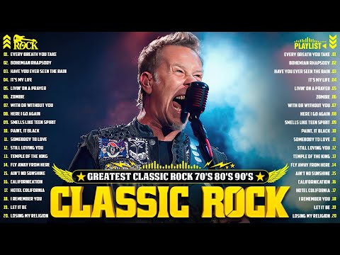 Best Classic Rock Songs 70s 80s 90s ???? Guns N Roses, Aerosmith, Bon Jovi, Metallica, Queen, ACDC, U2